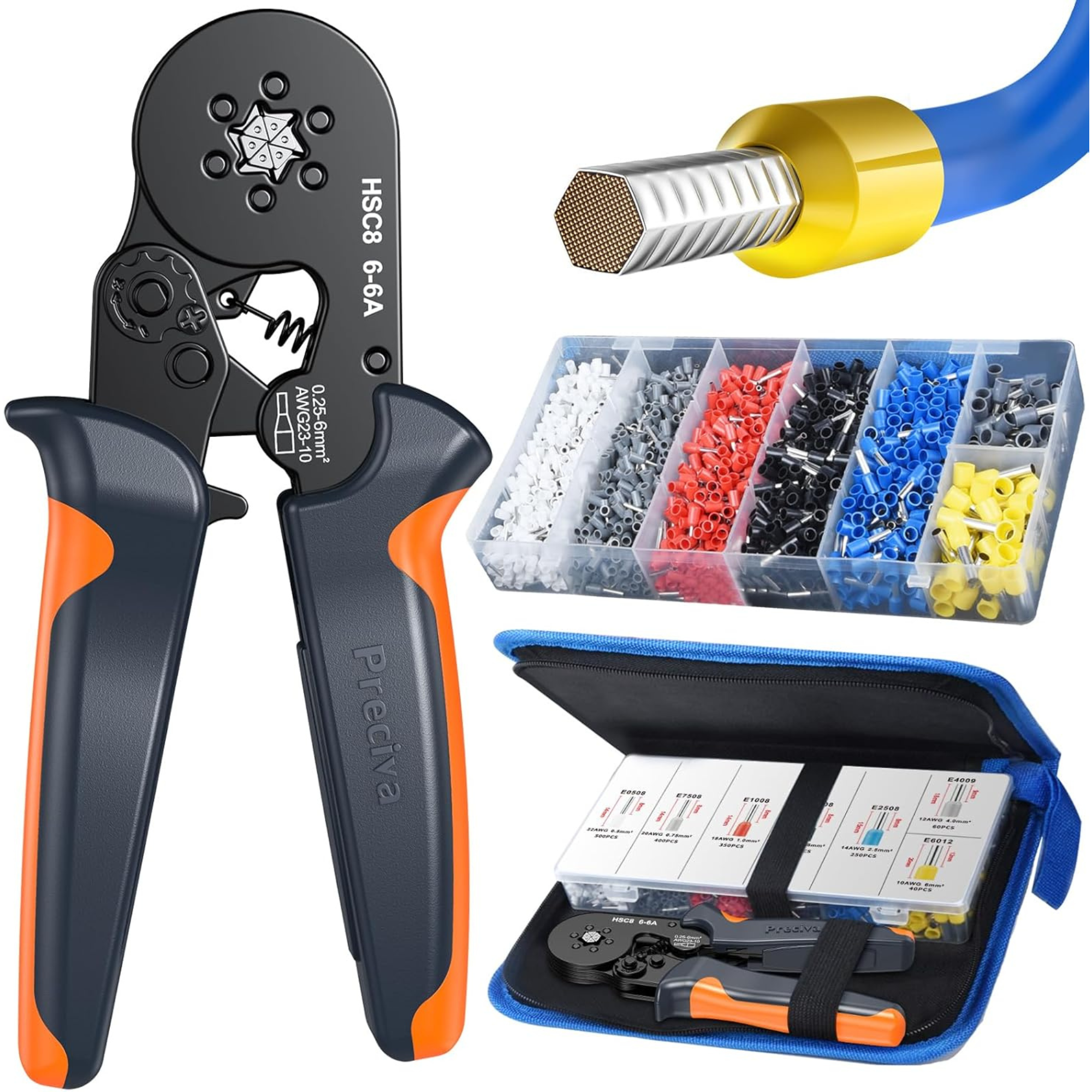 Preciva Ferrule Crimping Tool Kit with 1900PCS Wire Connectors from Columbia Safety